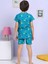 Hayvan Desenli Şortlu Yeşil Pijama Takımı 4