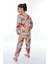 Dinozor Desenli Bej Çocuk Pijama Takımı 4