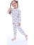 Mavi Çiçek Desenli Krem Çocuk Pijama Takımı 1