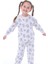 Mavi Çiçek Desenli Krem Çocuk Pijama Takımı 3