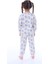 Mavi Çiçek Desenli Krem Çocuk Pijama Takımı 5