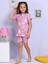 Unicorn Desenli Şortlu Pembe Pijama Takımı 2