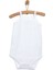Unisex Beyaz Body Çıtçıtlı Bisiklet Yaka İp Askılı Beyaz 1