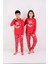 Kız / Erkek Çocuk Yılbaşı Geyik Desen Uzun Kollu Pamuklu Pijama Takımı 1