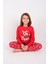 Kız / Erkek Çocuk Yılbaşı Geyik Desen Uzun Kollu Pamuklu Pijama Takımı 3