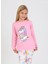 Kız Çocuk Uzun Kollu %100 Pamuklu Pijama Takımı Happines Koyu Pembe 1