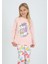 Kız Çocuk Uzun Kollu Pamuklu Pijama Takımı Happines Somon 1