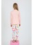 Kız Çocuk Uzun Kollu Pamuklu Pijama Takımı Happines Somon 3