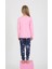 Kız Çocuk Uzun Kollu %100 Pamuklu Pijama Takımı Sweet Winter Koyu Pembe 2
