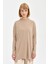 Bisiklet Yaka Örme Basic Tunik Bej 1