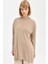 Bisiklet Yaka Örme Basic Tunik Bej 3