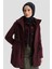Beli Bağcıklı Kısa Kaban 24KH7528 Mürdüm 2