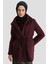 Beli Bağcıklı Kısa Kaban 24KH7528 Mürdüm 4