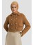 Tüylü Triko Ceket 24K5718 Camel 2