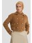 Tüylü Triko Ceket 24K5718 Camel 3