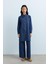 Nakış Detaylı Metal Aksesuarlı Denim Tunik Indigo 2