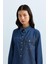 Nakış Detaylı Metal Aksesuarlı Denim Tunik Indigo 4