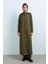 Ince Kapitone Aksesuar Detaylı Pardesü Haki 3