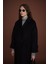 Oversize %100 Yün Kaban Siyah 4