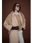 Oversize %100 Yün Kaban Bej 3