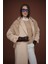 Oversize %100 Yün Kaban Bej 4