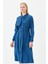 Rüzgarlıklı Gömlek Yaka Tencel Kap Indigo 4