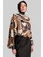 Aplike Çiçekli Bluz 24Y3557 Kahverengi 1