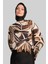 Aplike Çiçekli Bluz 24Y3557 Kahverengi 4