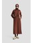 Hırkalı Örme Elbise 24KD6815 Kızıl Kahve 1