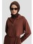 Hırkalı Örme Elbise 24KD6815 Kızıl Kahve 2