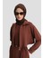 Hırkalı Örme Elbise 24KD6815 Kızıl Kahve 3