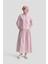 Plise Etekli Çizgili Takım 24K6851 Pembe 1