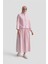 Plise Etekli Çizgili Takım 24K6851 Pembe 3