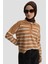 Çizgili Triko Kazak 24KD4208 Camel 3