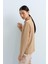 Dik Yaka Basic Örme Bluz Camel 2