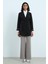 Beli Büzgülü Kruvaze Ceket Siyah 3
