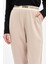 Yanı Fermuarlı Jogger Pantolon Bej 4