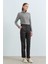 Rivet Detaylı Boru Paça Pantolon Füme 3