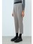 Beli Lastikli Pili Detaylı Havuç Pantolon Gri 2