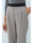Beli Lastikli Pili Detaylı Havuç Pantolon Gri 3