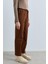 Beli Bağcıklı Gabardin Havuç Pantolon Kahve 2