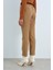 Beli Lastikli Ütü Izli Havuç Pantolon Camel 4