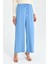 Beli Lastikli Bol Paça Pantolon Açık Mavi 4