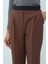 Beli Lastikli Pili Detaylı Havuç Pantolon Kahve 2
