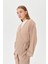 Keten Kruvaze Kimono Pantolon Takım Vizon 5