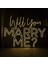 Cizgineon Will You Marry Me? Işıklı Neon LED Duvar Dekarasyon 90*90 CM 1