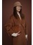 Oversize %100 Yün Kaban Kahve 5