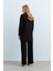 Çakma Detaylı Örme Pantolon Tunik Takım Siyah 4