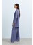 Omuzları Çıt Çıt Detaylı Pantolon Tunik Takım Indigo 3
