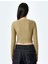 Asimetrik Yaka Büzgülü Slim Fit Uzun Kollu Tişört 4